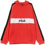 Czerwone Bluzy sportowe do prania w pralce w paski eleganckie marki Fila w rozmiarze XS 