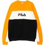 Pomarańczowe Bluzy z nadrukiem eleganckie z okrągłym dekoltem na zimę marki Fila w rozmiarze M 