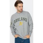 Przecenione Szare Bluzy ze ściągaczem męskie bawełniane marki New Era MLB w rozmiarze M Oakland Athletics 