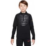 Czarne Bluzy dziecięce na zamek pikowane marki Nike Academy - Zrównoważony rozwój 