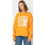 Przecenione Pomarańczowe Eko Bluzy damskie bawełniane marki Roxy Roxy w rozmiarze L 