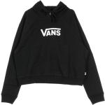 Czarne Bluzy z kapturem damskie z dekoltem w serek marki Vans Flying V w rozmiarze L 