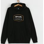 Przecenione Czarne Bluzy z kapturem męskie bawełniane marki Rip Curl w rozmiarze L 