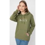 Przecenione Zielone Bluzy z kapturem damskie bawełniane marki Roxy Roxy w rozmiarze XS 