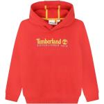 Czerwone Bluzy dziecięce z nadrukiem dla chłopców do prania w pralce eleganckie bawełniane marki Timberland 