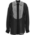 Czarne Bluzki z długim rękawem damskie z ozdobnym strasem z długimi rękawami eleganckie marki PINKO w rozmiarze M 