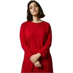 Czerwone Bluzki damskie z kolekcji plus size z okrągłym dekoltem marki Marina Rinaldi w rozmiarze dużym 