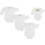 Białe Body dziecięce z długim rękawem dla niemowlaka - 3 sztuki bawełniane marki Boley w rozmiarze 56 - wiek: 0-6 miesięcy 