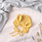 Żółte Czapki dziecięce dla niemowląt - wiek: 0-6 miesięcy 