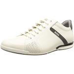 Białe Sneakersy sznurowane męskie gładkie sportowe z gładkiej skóry marki HUGO BOSS BOSS w rozmiarze 45 
