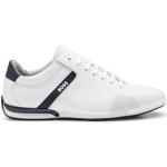 BOSS Męskie skórzane buty sportowe Saturn Lowp z kontrolą zapachu podszewki rozmiar, biały, 43 EU