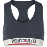 Niebieskie Biustonosze sportowe damskie proste do prania w pralce sportowe dżinsowe marki Tommy Hilfiger TOMMY JEANS w rozmiarze XS 
