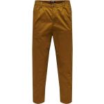 Brązowe Spodnie typu chinos męskie do prania w pralce gładkie bawełniane o szerokości 34 o długości 34 na jesień marki Only & Sons 