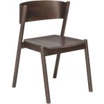 Brązowe Krzesła do jadalni w nowoczesnym stylu z litego drewna marki Hübsch 