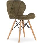 Brązowe Krzesła do jadalni tapicerowane pikowane w nowoczesnym stylu drewniane marki ELIOR francuskie 