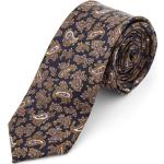 Brązowe Krawaty męskie Paisley eleganckie 