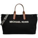 Czarne Shopper bags z wewnętrznymi przegródkami eleganckie bawełniane marki Michael Kors MICHAEL 
