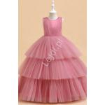 Brudno różowa sukienka dla dziewczynki na komunię, dla małej druhny 288
