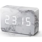 Budzik z dekorem marmuru z białym wyświetlaczem LED Gingko Brick Marble Click Clock