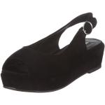 Czarne Sandały skórzane damskie z zamszu na lato marki Buffalo London w rozmiarze 42 