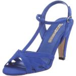 Niebieskie Sandały skórzane damskie z zamszu na lato marki Buffalo London w rozmiarze 38 