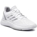 Przecenione Białe Sneakersy sznurowane damskie sportowe ze skóry marki adidas Performance 