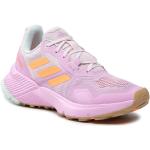 Przecenione Różowe Buty do biegania terenowe damskie sportowe marki adidas Performance 