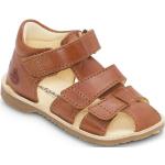 Brązowe Sandały skórzane dla dzieci Rzepy na lato marki Bundgaard w rozmiarze 25 