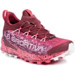 Przecenione Bordowe Buty do biegania terenowe damskie z Goretexu sportowe marki La Sportiva w rozmiarze 37 