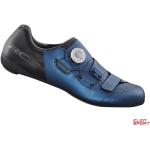 Przecenione Niebieskie Buty rowerowe męskie - system wiązania: Boa ze skóry syntetycznej marki Shimano 