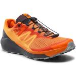 Przecenione Pomarańczowe Buty do biegania terenowe męskie sportowe marki Salomon w rozmiarze 42 