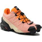 Przecenione Różowe Buty do biegania terenowe damskie sportowe marki Salomon w rozmiarze 36 