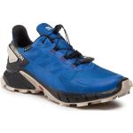 Przecenione Niebieskie Buty do biegania terenowe męskie z Goretexu sportowe marki Salomon w rozmiarze 42 