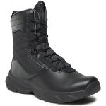 Czarne Sneakersy sznurowane męskie w stylu wojskowym ze skóry marki Under Armour w rozmiarze 41 