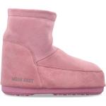 Różowe Kozaki zimowe z zamszu marki Moon Boot w rozmiarze 35 