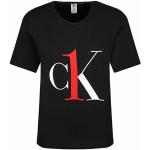 Czarne Koszulki damskie z krótkimi rękawami marki Calvin Klein CK One w rozmiarze XS 