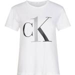 Białe Koszulki do spania damskie z krótkimi rękawami marki Calvin Klein CK One w rozmiarze XL 