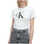 Białe Koszulki damskie z krótkimi rękawami marki Calvin Klein w rozmiarze XL 