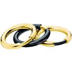 Czarne Złote pierścionki marki Calvin Klein w rozmiarze 17 