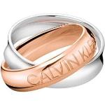 Różowe Złote pierścionki stalowe marki Calvin Klein w rozmiarze 14 