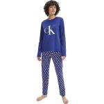 Niebieskie Ciepłe piżamy damskie marki Calvin Klein CK One w rozmiarze M 