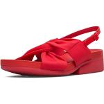 Czerwone Sandały na koturnie damskie na lato marki Camper w rozmiarze 40 