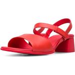Czerwone Sandały skórzane damskie z bydlęcej skóry na lato marki Camper w rozmiarze 37 
