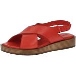 Czerwone Sandały płaskie damskie na lato marki Caprice w rozmiarze 39 