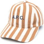 Beżowe Czapki z daszkiem baseball cap męskie w stylu casual bawełniane marki A.P.C. 