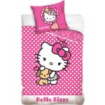 Różowe Komplety pościeli bawełniane marki Carbotex Hello Kitty 