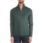 Zielone Swetry na zamek bawełniane marki Tommy Hilfiger w rozmiarze L 