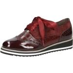 Czerwone Buty sznurowane w stylu casual z zamszu marki Caprice w rozmiarze 36 