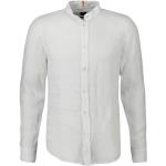 Białe Koszule ze stójką w stylu casual z lnu w rozmiarze XL 