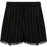 Czarne Krótkie spodnie damskie do prania w pralce z frędzlami w paski w stylu casual wełniane marki MARNI w rozmiarze S 